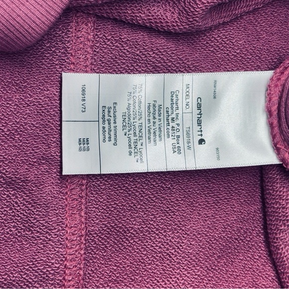 Carhartt Women's Rose Hoodie with Teal Logo - Picture 11 of 13